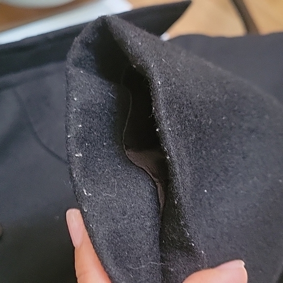 New York & Co black double breasted lined pea coat - Picture 6 of 8